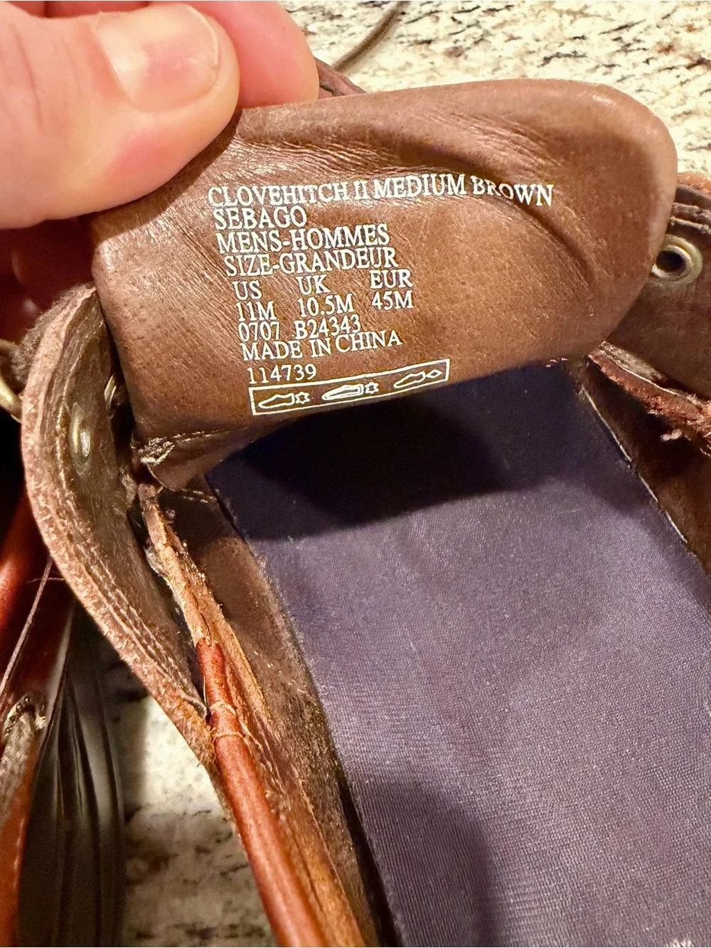 Sebago Mens Clovehitch II Medium Brown Color Boat Shoes Marine Grip Sz US 11M